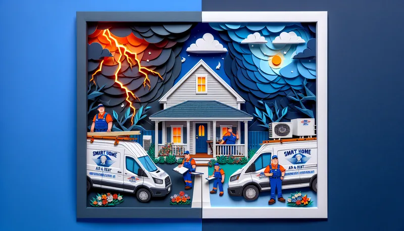 Emergency AC repair technician arriving at Conway home