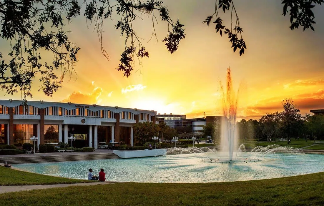 UCF Reflecting Pond at sunset Orlando Florida 32816
